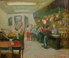 Bar in Erogues, oil on board 1984
