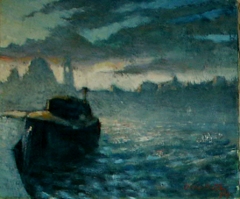 Venice sunset, oil on canvas, 1984