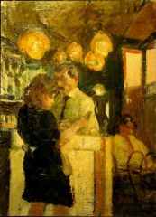 Cafe, oil on board, 1987