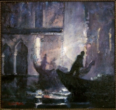 Venice canal at night