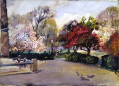 Central Park in Spring, oil on canvas,